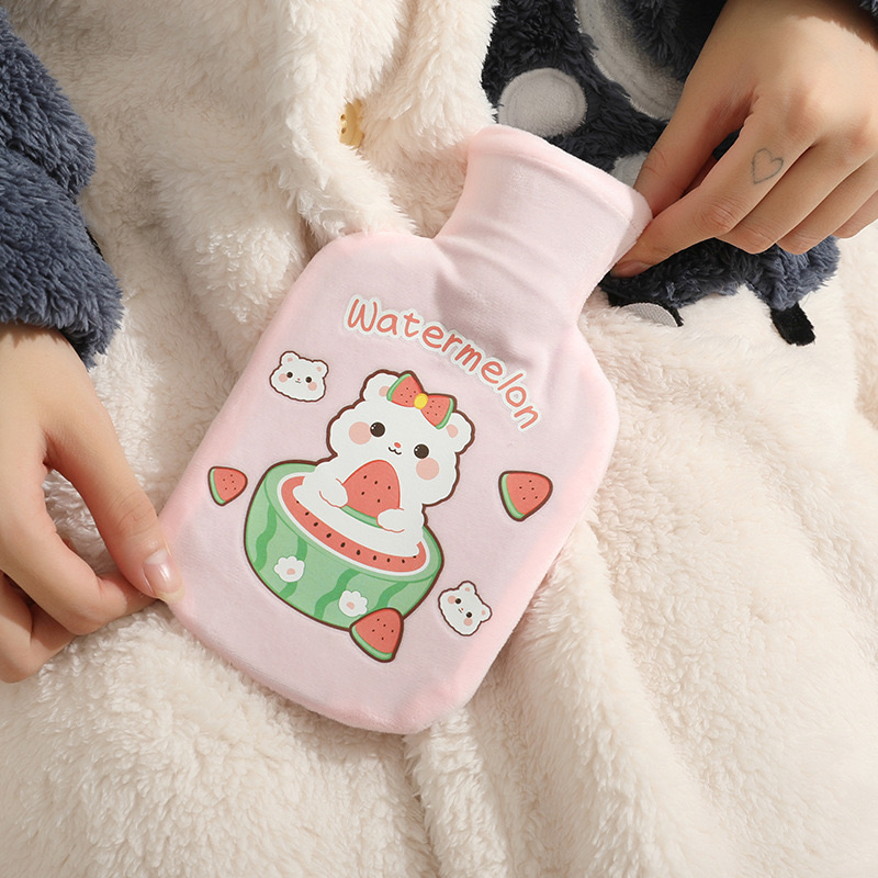 Short plush hot water bottle-1